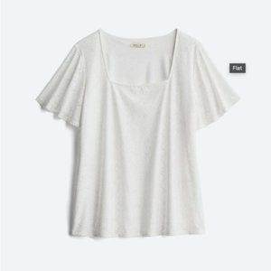 BEACON White Shandale Square Neck Knit Top